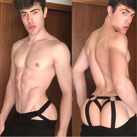OLOgay sex toys double trench underwear men sexy men sex underwear thong sex underwear men seductive 113 black 100-120Jin [Jin equals 0.5 kg]