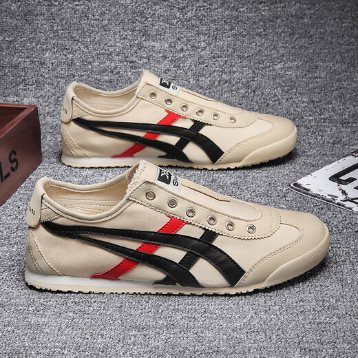 GcaoComa Putian Onitum Men's Shoes Summer Lazy Couple Canvas Shoes Small White Shoes Tiger Shoes Men Forrest Gump Shoes Women Milan 0606 Canvas Foot Style 41