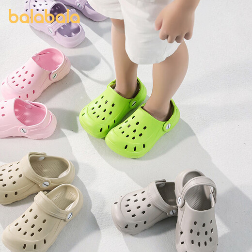 Balabala boys' hole shoes 2025 summer new girl sandals soft sole non-slip medium and large children's slippers on the beach
