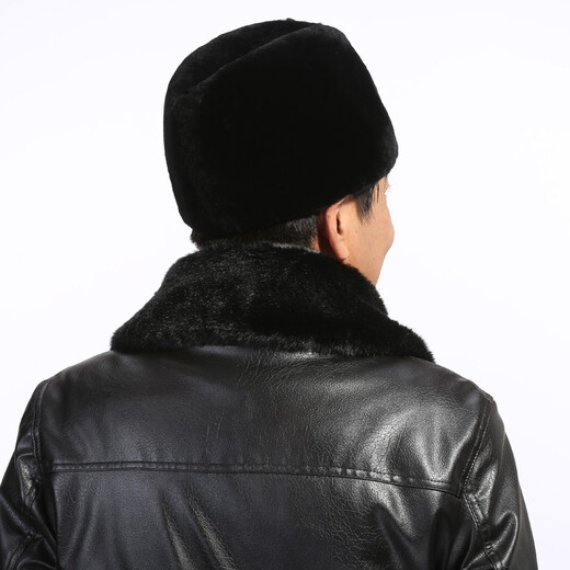 Princess Mink Men's Hat Winter New Sheep Shear Presidential Hat Whole Leather Thickened Warm Fur Hat Middle-aged and Elderly Woolen Hat Brown M (56-58cm)