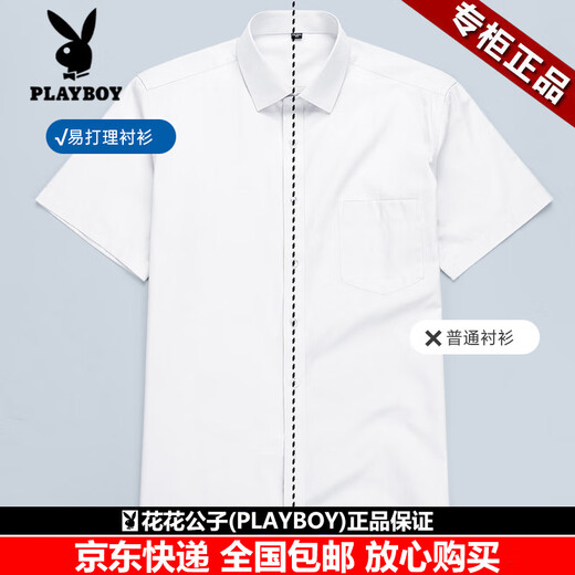 花花公子（PLAYBOY）男士高端长袖衬衫春秋季新款商务休闲翻领条纹透气舒适衬衣上衣 DX6636 常规 39 170cm 体重约120-130斤