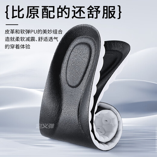 JVBV男士皮鞋专用鞋垫吸汗防臭透气软底舒适防痛足弓支撑女站久不累 【2双装-黑色】 3738码