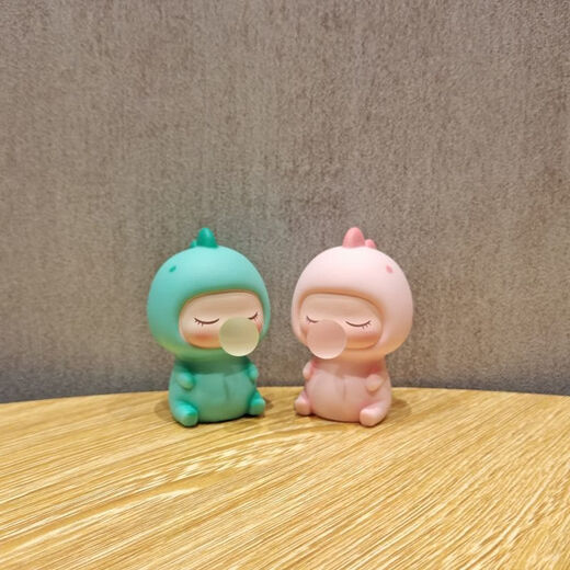 Desktop mignons petits ornements créatifs chambre fille coeur midi dessin animé cadeau car portier décoration mignon dragon de bulle verte mignonne [un paquet]