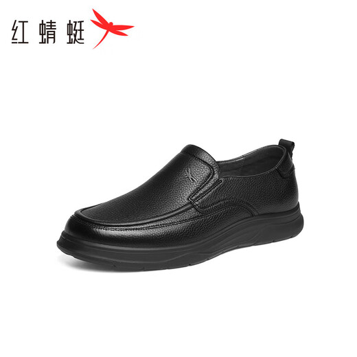 
Red Dragonfly Left Month Casual Leather Shoes 2025 Spring Men's Casual Shoes Middle-aged and Elderly Shoes WTA15124 Black 39