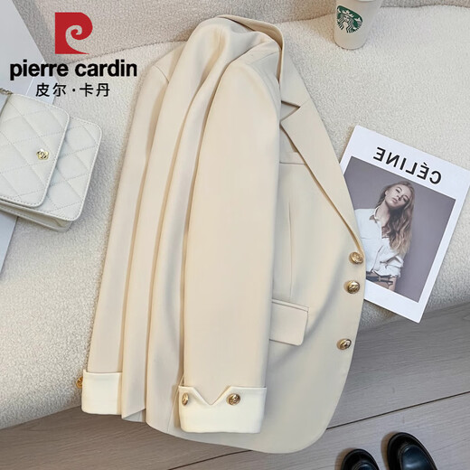 Pierre Cardin 2025 Spring New Design Mint Green Suit Jacket Women's Korean Style Casual Small Suit 2024 Beige 2025 Regular L Recommendation 110-125 Jin Jin equals 0.5 kg