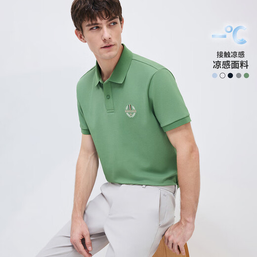 Navikel Italian dinghy men's cool elastic casual simple short-sleeved POLO shirt 1325525505 Green L