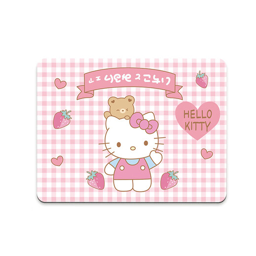 弗烟凯蒂猫Hello Kitty鼠标垫小号卡通可爱女生粉色可定制电脑键盘垫 四宫格-KT猫【BI-844】 24厘米*20厘米*3mm厚度
