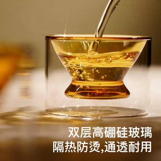 Teastone ancient glazed teacup tea set set cup glass master cup double-layer anti-scalding insulated water cup resistant to high temperatures