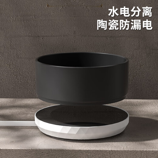 Hanhan Pet Cat Constant Temperature Water Bowl Ceramic Water Dispenser Heating Warm Water Cat Bowl Pet Supplies Dog and Kitten Yogurt Machine Constant Temperature Heating Pad + Ceramic Bowl 350ML Black