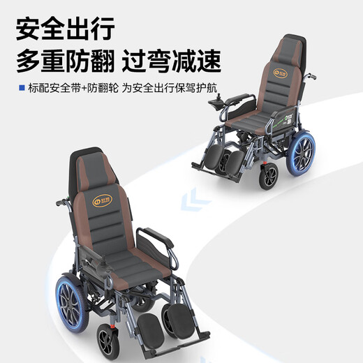 好哥（haoge）电动轮椅老年人专用智能全自动轻便可折叠旅行残疾人代步车W680 电动后躺6减震【远程遥控+语音播报】锂电40A