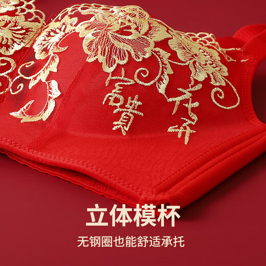 Langsha New Year Red Underwear Women's Small Breasts Push-up Zodiac Year Bra Wedding Wireless Bra Panties Set