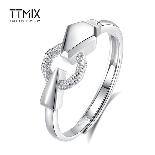 TTMIX live platinum ring for women pt950 platinum zodiac snake ring adjustable 3.7-3.9g