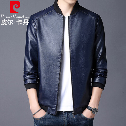 Pierre cardin Chinese Valentine's Day Gift Jacket Men's Spring and Autumn Business Casual Leather Jacket Loose Loose Motorcycle Versatile Top Jacket