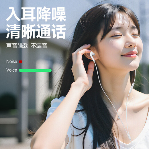 PISEN wired headphones half-in-ear type suitable for Apple 1615promax Huawei mate40P30 Xiaomi mobile phone music karaoke Android chicken game with mic