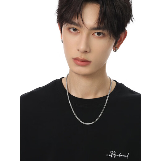 Guanpu Pavilion Fat Donglai's same style pt950 platinum Cuban chain new boys platinum keel necklace men's trendy brand versatile platinum width 3mm length 45cm