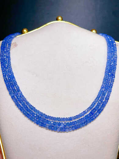 Lierui Ruyijia ice seed high-grade 18k gold buckle cornflower tanzanite necklace 3-4.5mm necklace 18k real gold buckle