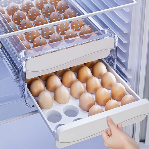 Jia helper egg storage box drawer-type partition anti-fall crisper food grade special egg tray egg tray double layer 60 grids