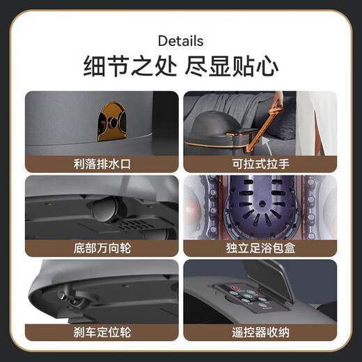 Mrs. Monkey Foot Bath Bucket Over Knee Calf Foot Bath Electric Massage Foot Bath Heated Intelligent Constant Temperature High Deep Bucket Practical Birthday Gift for Mothers, Mother-in-law, Elders and Girlfriends 65CM Fumigation-Birthday Gift for Girls, Ladies, Dads, Parents, Elderly People High-end