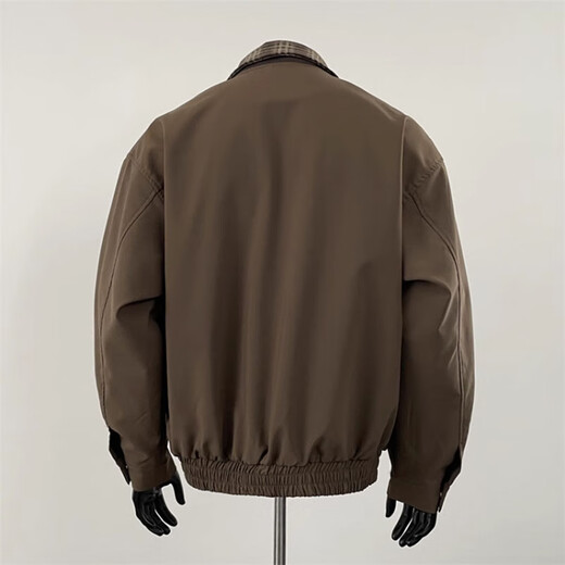 7 high-quality Maillard vintage jackets for men, autumn and winter quilted thickened fake two-piece jackets for men, outdoor lapel warm baseball uniforms NJN-AA32 Brown XL Recommended weight 125-140 Jin Jin equals 0.5 kg