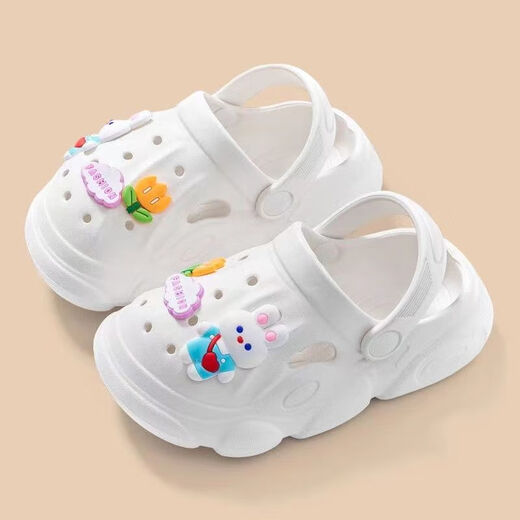 Hot style SpongeBob SquarePants children's clogs, parent-child slippers, new home boys, girls and babies indoor non-slip khaki-SpongeBob SquarePants 28, inner length 19cm, one size too large