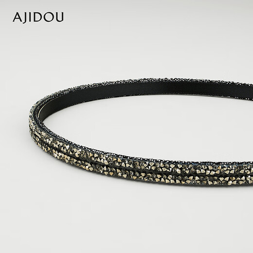 AJIDOU Aji bean headband women's fashionable bright sparkling crystal fine hairband simple versatile hair accessories birthday gift for girlfriend black 1 piece