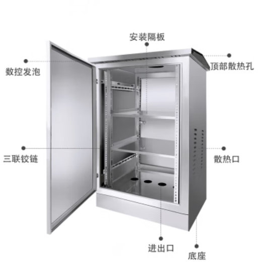 Verti base station outdoor stainless steel integrated cabinet outdoor air conditioning cabinet communication power supply cabinet outdoor constant temperature equipment cabinet 750*750*1700mm without air conditioning