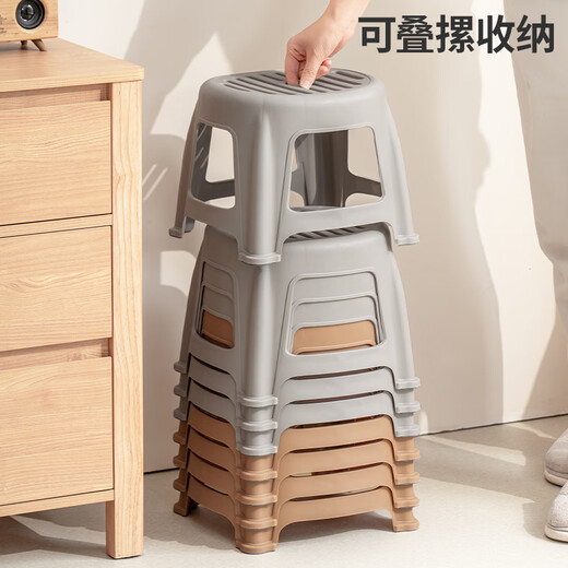 
Xitianlong plastic stool household small stool bathroom bath non-slip low stool toilet adult children changing shoes footstool 1 handful of glacier ash [high 23CM]