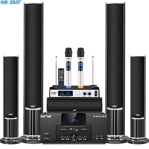 SAST home theater set 1 5.1 home theater audio set home TV living room wall-mounted floor-standing speaker (black)