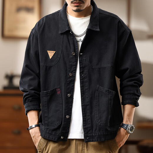 Herbst- und Winter-Männer großer Denimjacke Lose Arbeitsjacke Militärs grünes Outdoor-Fett-Mann plus Fett plus Größe Militär grün SX679 3xl 200-220jin [Jin ist 0,5 kg]