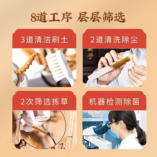 流连湾   冬虫夏草虫草礼盒 送礼 冬虫草养生 补品送老人长辈礼物 4根/克 200克香槟金