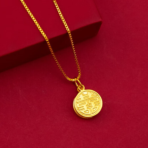 Shilian 2024 summer new Vietnamese Shajinfu brand pendant clavicle chain non-fading simulated gold non-fading 24K gold individual Fuxi pendant