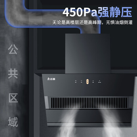 志高（CHIGO）抽吸油烟机侧吸式大吸力燃气灶具套装家用厨房大吸力节能猛火套餐壁挂抽烟机 [带安装]26立方+695宽+自动清洗