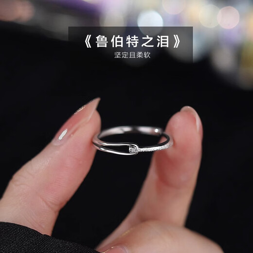 BJYLS925 sterling silver ring women's niche design vegetarian ring index finger ring fashion versatile tail ring hand jewelry gift for friends S925 silver Rupert's ring - size adjustable