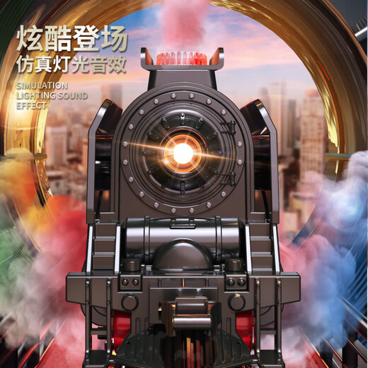 Juke's Children's Steam Train Spray Train Electric Small Train Simulation Retro Green Leather Car Modèle Toy garçon Box Box Box Box Version [Cross Green Leather 216 * 92CM]