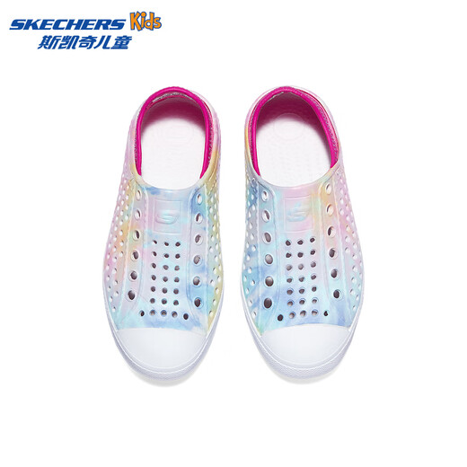Skechers Skechers Children's Shoes Girls' Croc Shoes Beach Shoes Summer One-Piece Printed Breathable Children's Sandals 308004L Rainbow Light Pink/LTPK 37