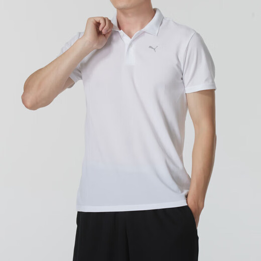 彪马（PUMA）男士t恤 2025夏季新款运动服休闲半袖宽松通勤上衣透气短袖polo衫 521933-02/彪马白/主推款 L 180/100A 推荐体重140-160斤