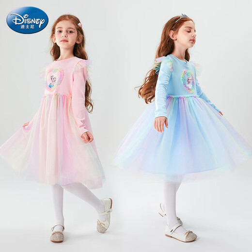 Disney Elsa Princess Skirt Women's 2025 New Girls' Dress Spring and Autumn Children's Princess Skirt LX81227 Blue 120