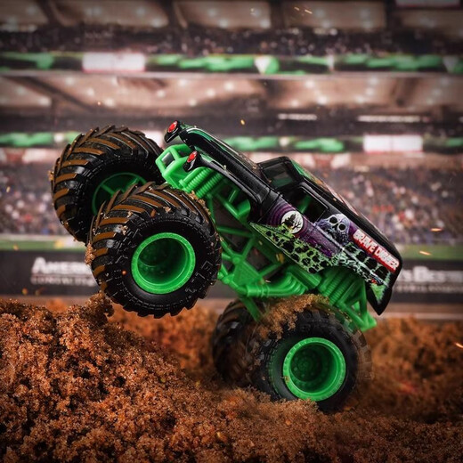 Monster Jam Spinemaster Monster Big Bike Alloy Offroad Truck Model Spielzeug Kinder S11 Bounty Hunter Box Mikroverlust