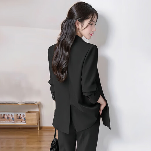 Troman black suit suit for women, loose casual temperament, professional wear, women's interview formal wear, business workwear suit jacket