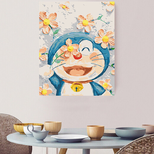 DIY Digital Oil Painting SpongeBob Doraemon niedliche handgesperrte handgedrückte Ölmalerei DIY Färbung 1048 50*65 gestreckte 2,5 cm verdickte Rahmen