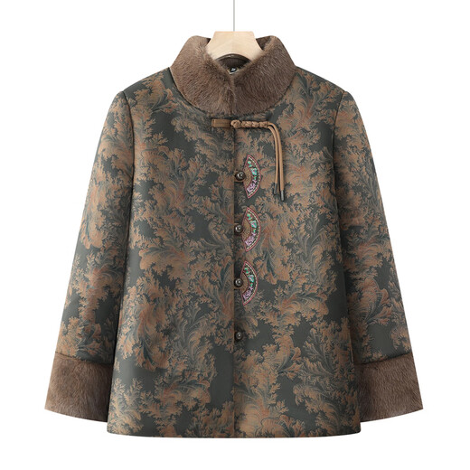 Fengxiao middle-aged and elderly women's clothing grandma's clothing autumn and winter plus velvet thickening foreign style mother's fashion coat the elderly winter cotton coat