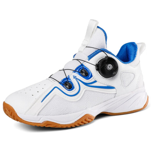 Kuny Export Zäune Schuhe Wettbewerb Fechten Trainingschuhe Kinderzäune Sportschuhe tragen resistente nicht rutschende kleine Schülerzäune 01 Weiß und Blau 35