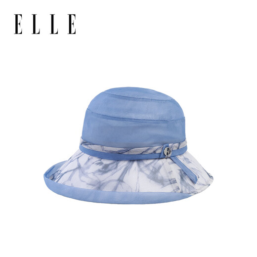 ELLE真丝帽女士夏季法式优雅印花沙滩防晒防紫外线遮阳礼物送女友