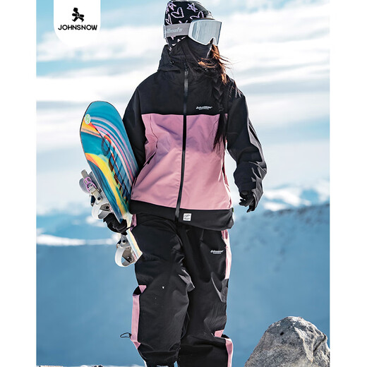 John Snow Ski -Anzug koreanische Version Single und Doppelbrett Männlich und weiblich gleiche Style Paaranzug Außenerd und warm Dupont Baumwolle Schwarz Puntu Cloud Grey L.
