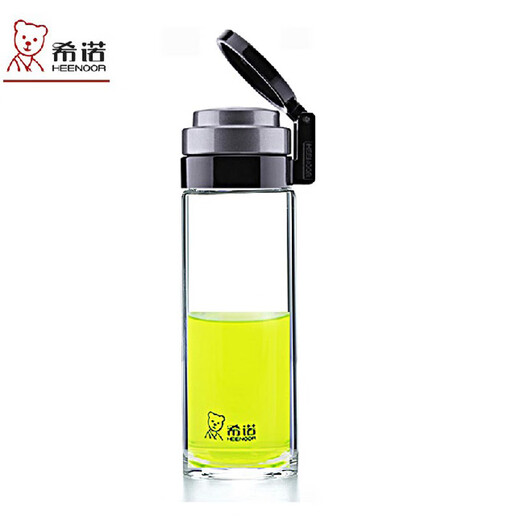 HEENOOR Einschichtglas Tasse Neujahr Outdoor Sports School zum Einweichen neuer grüner Tee Tasse Ring Ring großer Kapazität Wasserbecher Glasmodell: 9076-695 ml Lift Ring Cup Deckel