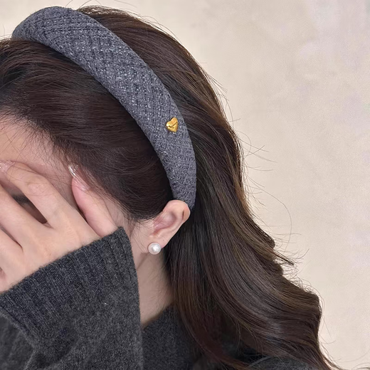 SO SOUL retro love headband for women, high-end face-showing small wide-brimmed hair-pressing headband for going out, stylish and versatile hairpin hair accessory, burgundy 1 piece