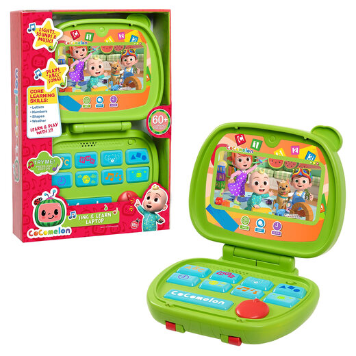 Cocomelon Singing Learning Laptop Toy for Kids Lights Sounds and Music Encourages Recognition