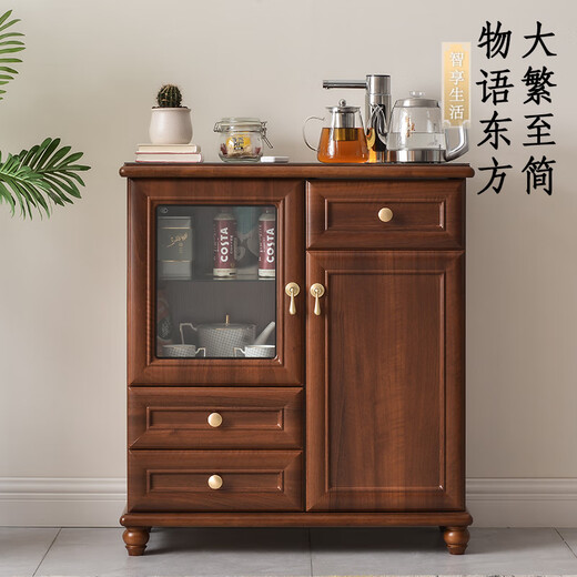 茶吧机柜子一体柜实木家用全自动2025中式客厅消毒柜子智能饮水机 9902现代白 温热