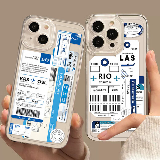 Персонализированные воздушные билеты в мире подходят для Apple 14/15 Case Mobile Phone Case iPhone13promax Air Ticket Case Case 12 Soft Shell 11 Новый 15pro защитный корпус XS Angel-Black-3883 Label iPhone16