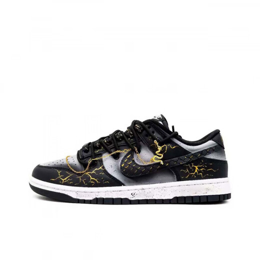 耐克（NIKE）官方正品球鞋定制Dunk金蟒闻鸣暗黑低帮板鞋男女同款黑金 DD1391-100(Team52-山舞银蛇S-B 40 定制不退不换